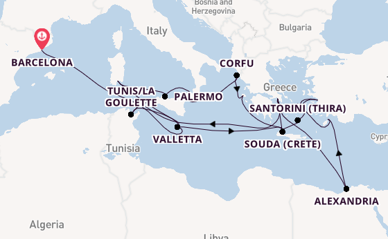 Mediterranean from Barcelona, Spain with the Oosterdam