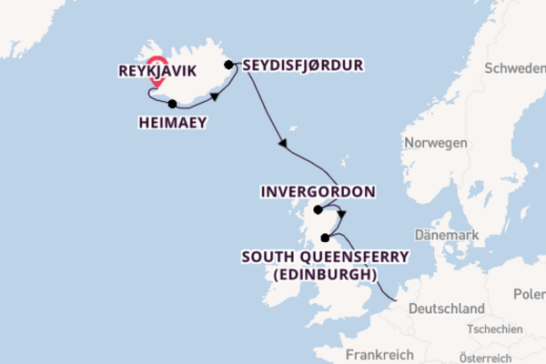 Arktis ab Reykjavik auf der Rotterdam