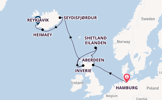 Schotland vanaf Hamburg, Duitsland met de HANSEATIC inspiration