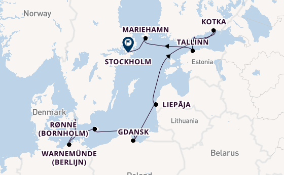 Oostzee vanaf Kopenhagen, Denemarken met de Azamara Quest