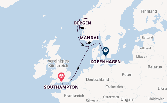 Norwegen ab Southampton, Großbritannien auf der Explora III