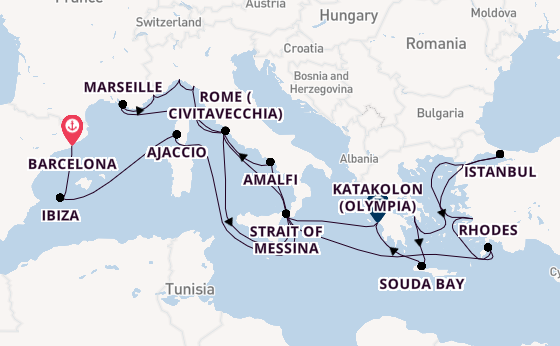 Mediterranean from Barcelona, Spain with the Queen Victoria