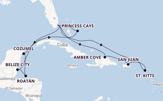 Caribbean vanaf Miami, Verenigde Staten met de Regal Princess