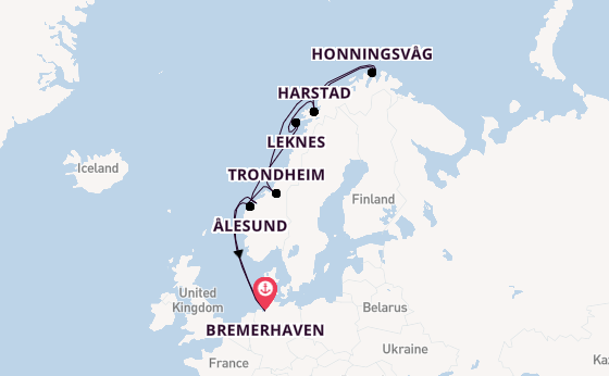 Noorwegen vanaf Bremerhaven, Duitsland met de Mein Schiff 3