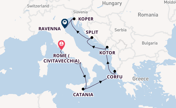 Mediterranean Sea from Rome (Civitavecchia), Italy with the Norwegian Sun