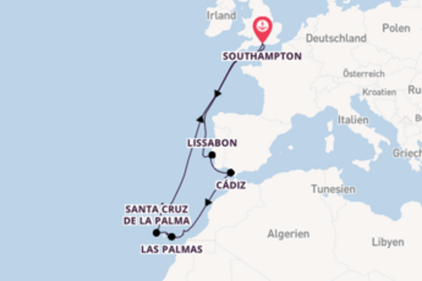 In 15 Tagen nach Southampton über Santa Cruz de La Palma