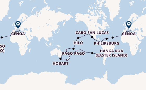 Round-the-World Trip from Valparaíso (Santiago), Chile with the MSC Magnifica