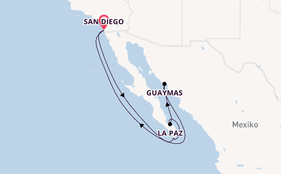 USA Westküste ab San Diego, USA auf der Koningsdam