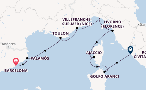 Western Mediterranean from Barcelona, Spain with the Seven Seas Prestige
