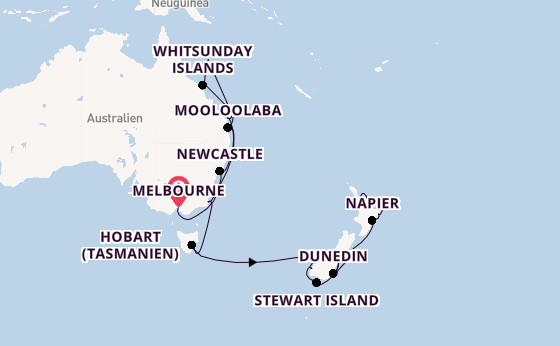 Australien und Neuseeland ab Melbourne, Australien auf der Silver Moon