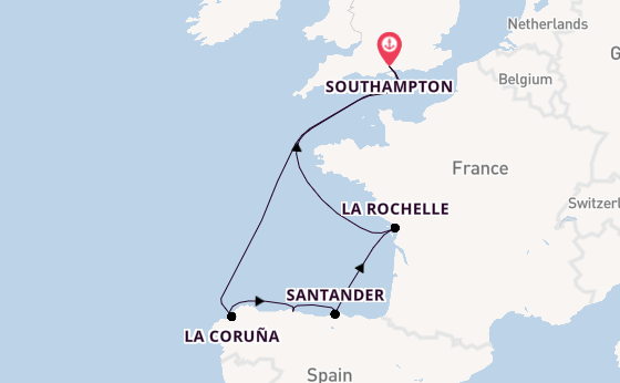 British Isles from Southampton, England with the Ventura