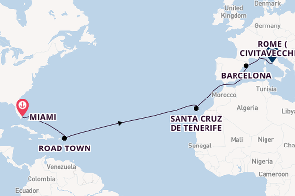 Transatlantic & Repositioning from Miami, Florida with the MSC Divina