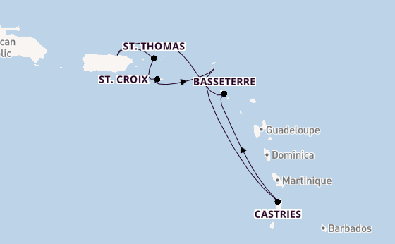 Caribbean vanaf San Juan, Puerto Rico met de Rhapsody of the Seas