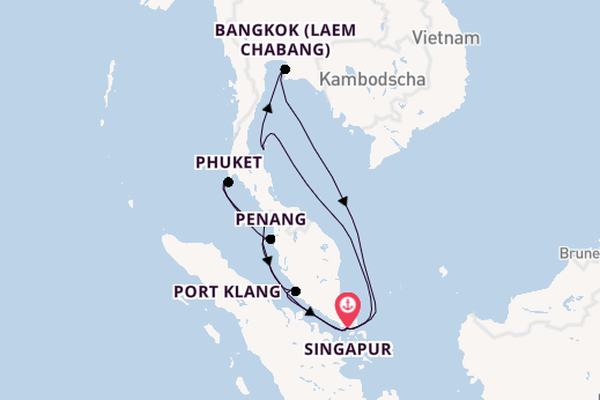 Südostasien ab Singapur, Singapur auf der Mein Schiff 6