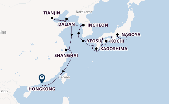 Ostasien ab Yokohama (Tokio), Japan auf der Azamara Pursuit