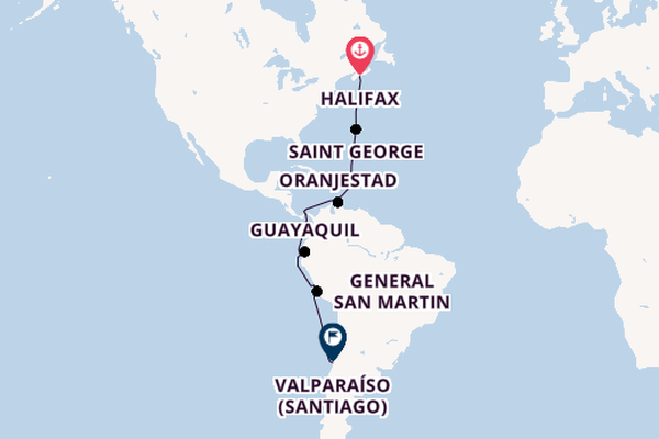 South America from Halifax, Nova Scotia with the Seabourn Pursuit