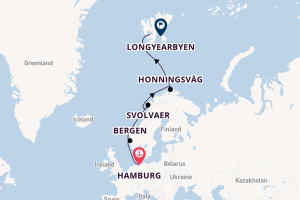 Noorwegen vanaf Hamburg, Duitsland met de HANSEATIC spirit