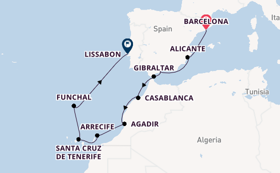 Westelijke Middellandse Zee vanaf Barcelona, Spanje met de Seven Seas Navigator