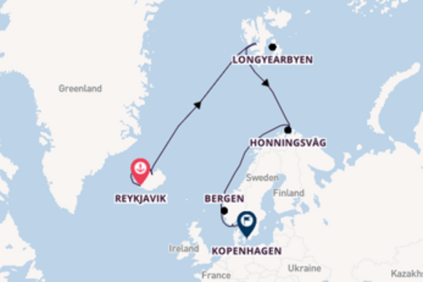 Noorwegen vanaf Reykjavik, IJsland met de Norwegian Star