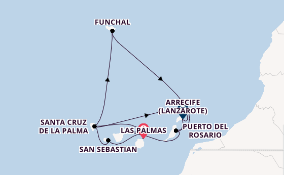 Kanarische Inseln ab Las Palmas, Gran Canaria auf AIDAsol