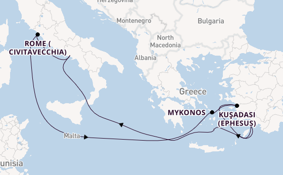 Mediterranean Sea from Marmaris, Turkey with the MSC Divina