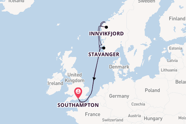 Norway from Southampton, England with the Britannia 