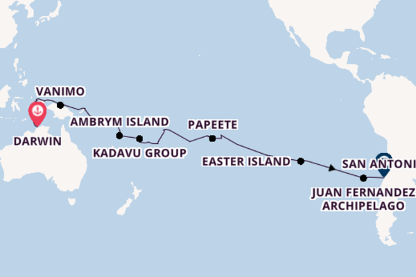 Transpacific from Darwin, Australia with the Seabourn Pursuit