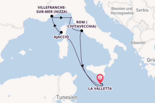 8 Tage Mittelmeer Kreuzfahrt