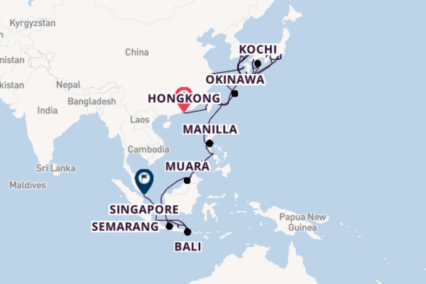 Cruise in 43 dagen naar Singapore met Oceania Cruises