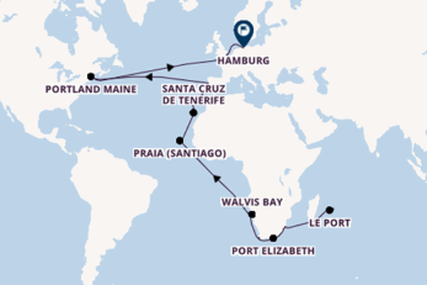 Geniet van een 34daagse cruise naar Hamburg