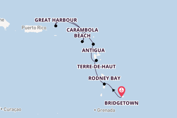 Karibik ab Bridgetown, Barbados auf der Seabourn Ovation