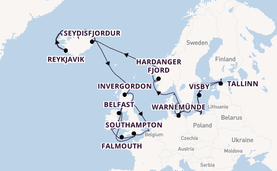 British Isles from Copenhagen, Denmark with the Regal Princess