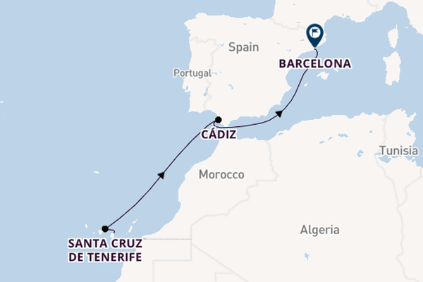 Canarische Eilanden vanaf Las Palmas, Gran Canaria, Spanje met de Costa Smeralda