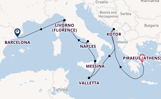 Mediterranean from Piraeus (Athens), Greece with the Rotterdam