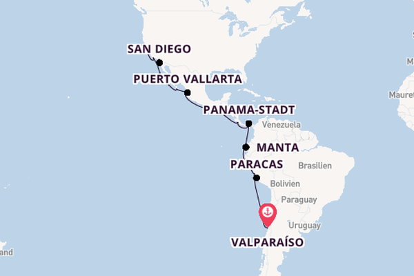 Südamerika ab Valparaíso, Chile auf der EUROPA