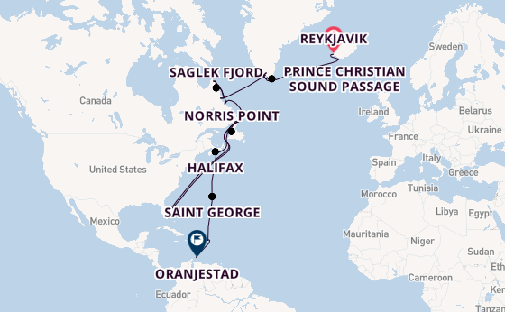 Transatlantic from Reykjavik, Iceland with the Seabourn Pursuit