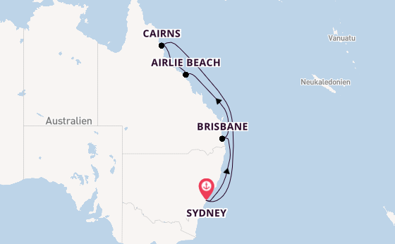 Australien ab Sydney auf der Riviera