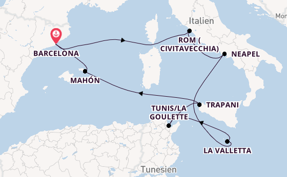 Westliches Mittelmeer ab Barcelona, Spanien auf der EXPLORA I