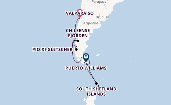 Zuid-Amerika vanaf Valparaíso, Chili met de Silver Cloud