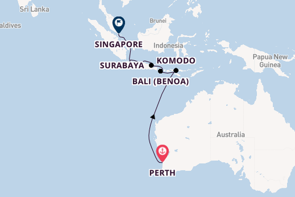 Zuidoost-Azië vanaf Perth, Australië met de Seven Seas Navigator