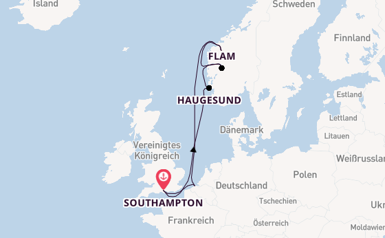 Norwegen ab Southampton, Großbritannien auf der Celebrity Apex