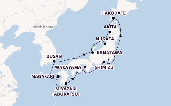 Japan from Tokyo, Japan with the Diamond Princess