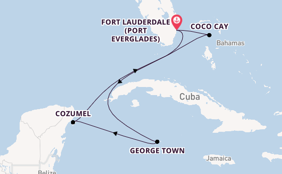 Caribbean from Fort Lauderdale (Port Everglades), Florida, USA with the Celebrity Reflection