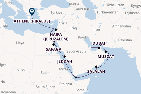Midden-Oosten vanaf Doha, Qatar met de Seven Seas Explorer