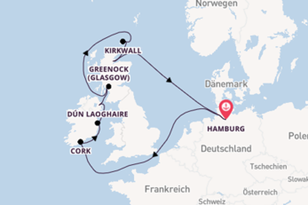 Britische Inseln ab Hamburg auf der MSC Preziosa