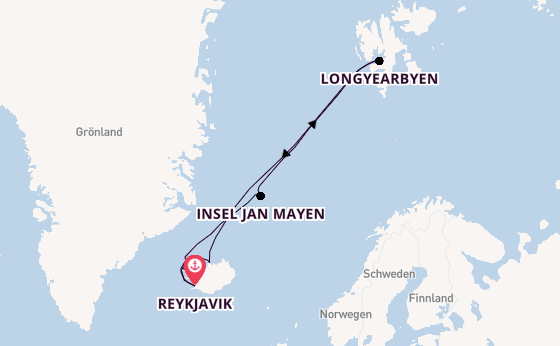 Arktis ab Reykjavik, Island auf der Seabourn Pursuit
