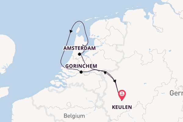 Rijn vanaf Keulen, Duitsland met de Aurelia