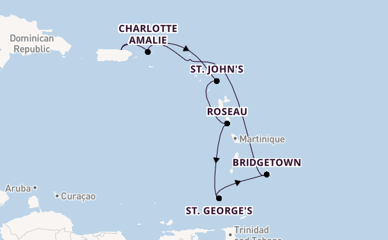 Caribbean from San Juan, Puerto Rico with the Vision of the Seas