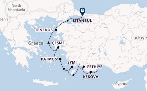 Oostelijke Middellandse Zee vanaf Antalya, Turkije met de Star Flyer