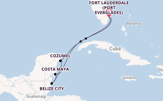 Western Caribbean from Fort Lauderdale (Port Everglades), Florida, USA with the Celebrity Beyond